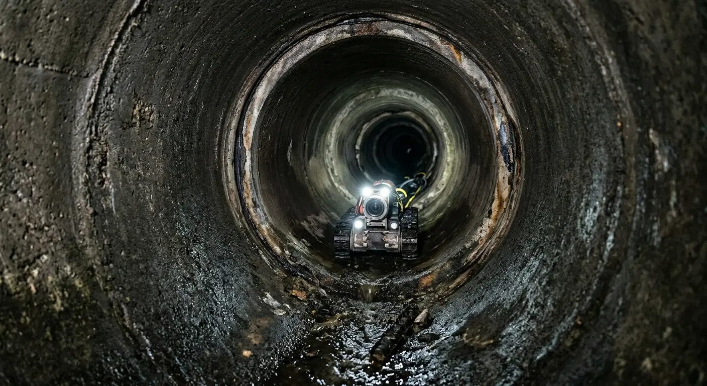 Robotic sewer camera inspecting pipe interior for Sewer Line Repair in Isanti